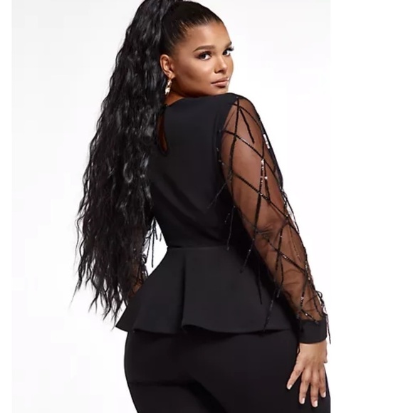 FTF Fashion to Figure peplum sequin top blouse 0 - Picture 3 of 12